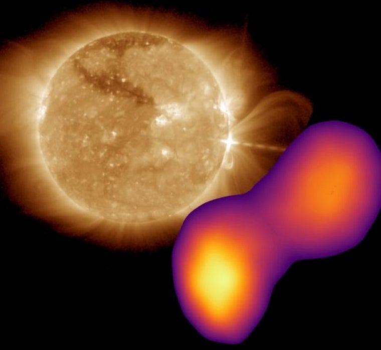 El sol i la marca de les ones de ràdio generades en l'erupció solar del 10 de setembre de 2017 | Administració Nacional Oceànica i Atmosfèrica dels Estats Units i LOFAR