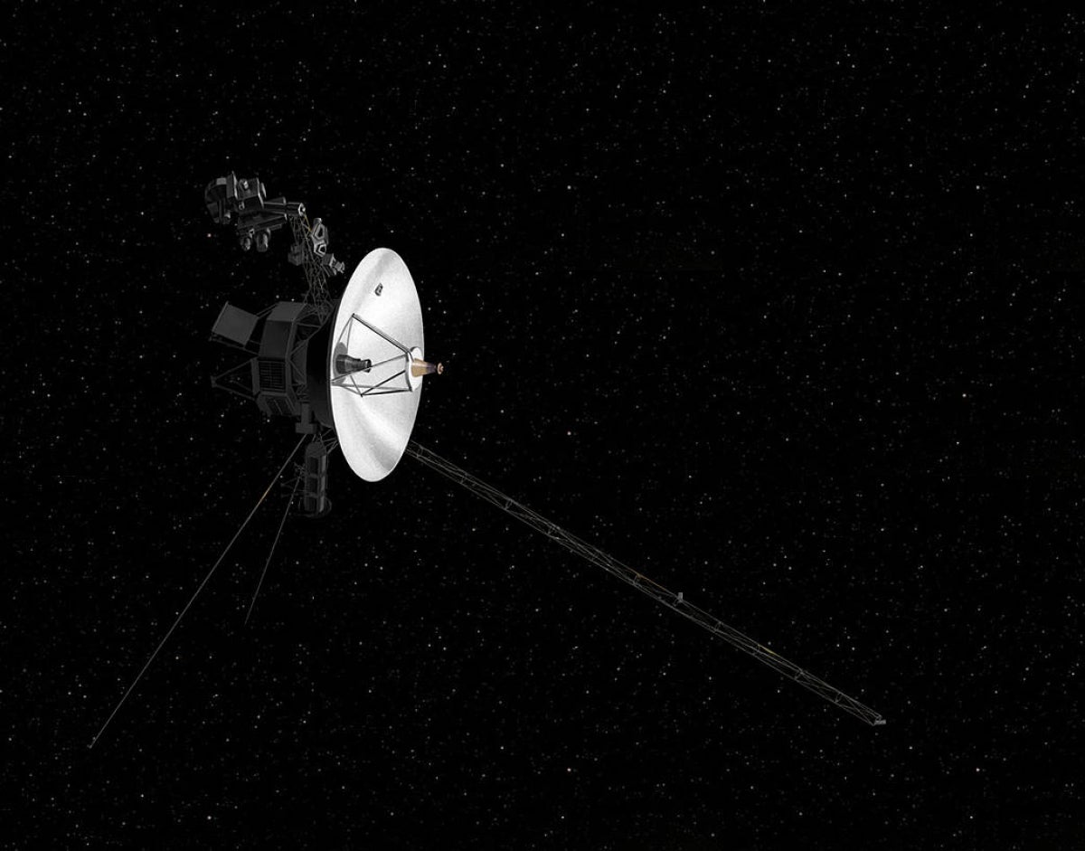 Reproducció artística d'una de les sondes Voyager viatjant per l'espai | NASA