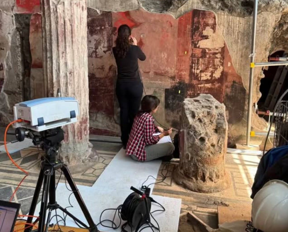 Els investigadors estudien els pigments dels frescos de Pompeia | Parc Arqueològic de Pompeia