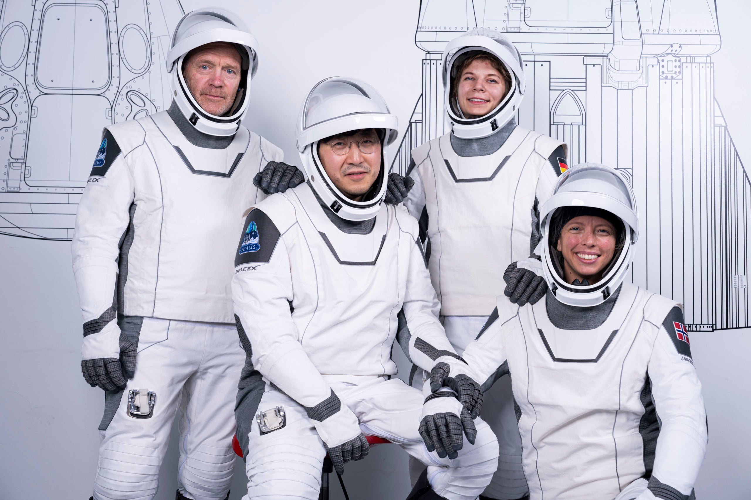 Els tripulants de la Crew Dragon Fram2 | SpaceX
