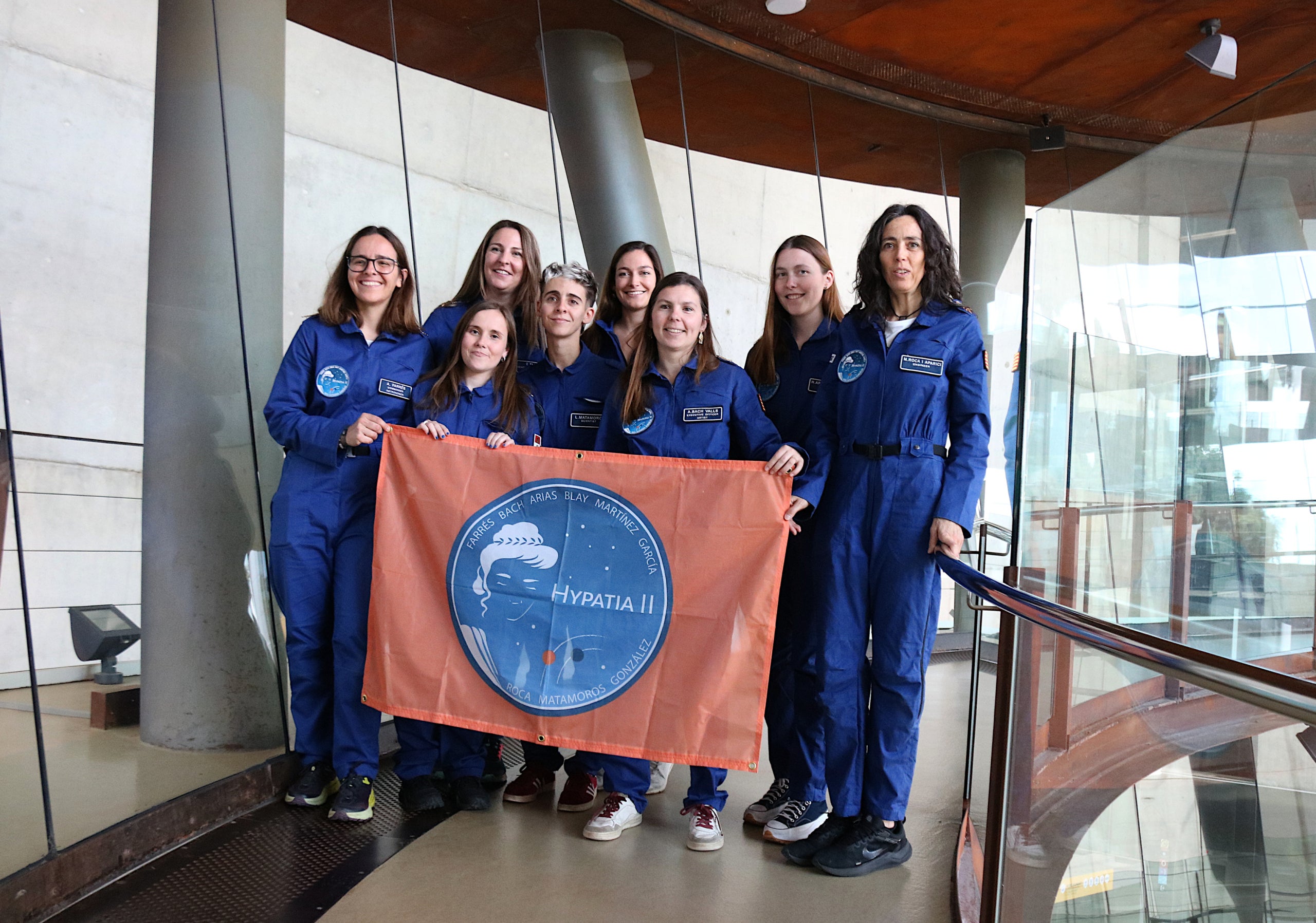 Astronautes de la missió Hypatia II en la presentació de resultats al CosmoCaixa. | Norma Vidal (ACN)