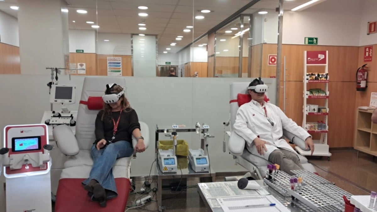 Imatge de l'anterior prova amb realitat virtual feta pel Banc de Sang i Teixits | Banc de Sang i Teixits