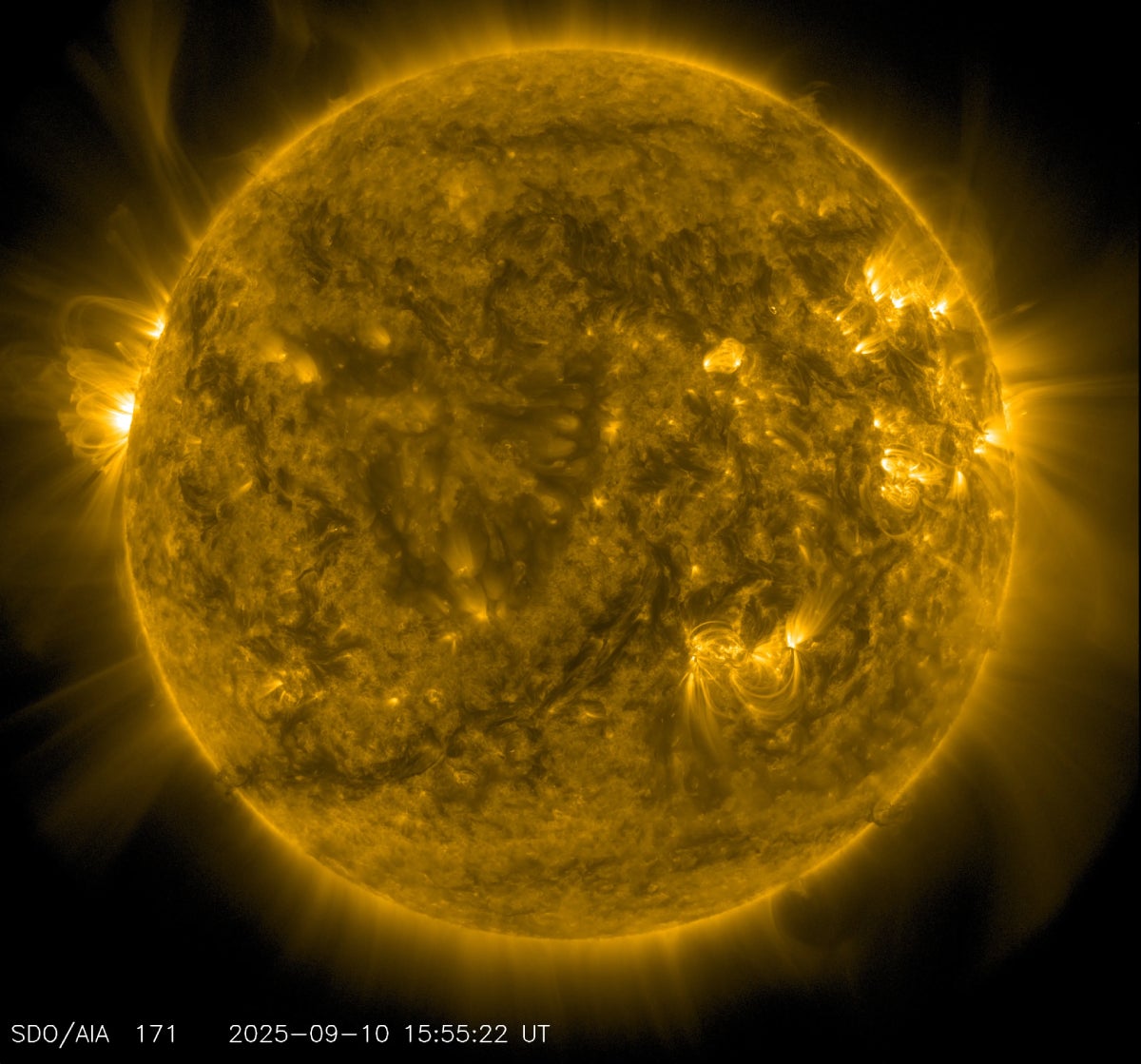 El 9 de septiembre de 2025, el Observatorio de Dinámica Solar de la NASA capturó esta imagen del Sol. | NASA
