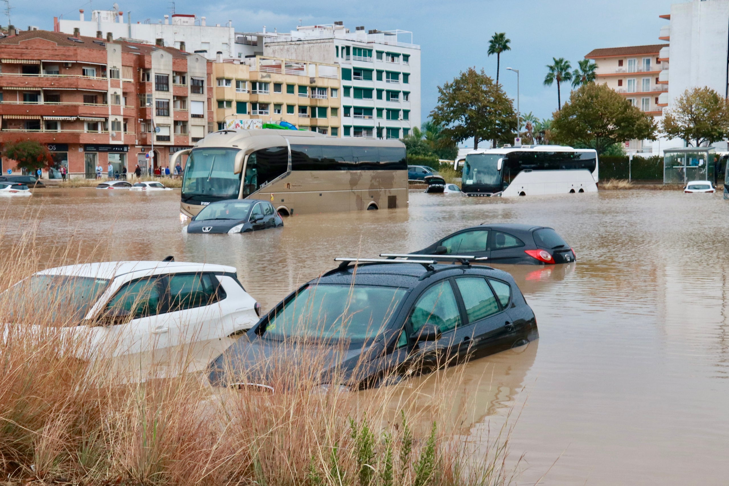 L’antic camp de futbol de Malgrat de Mar totalment inundat. | Gemma Sánchez Bonel (ACN)